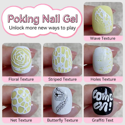 New Pretty 5ml Poke Poke Nail Art Gel Glue Black White Wave Texture Nail Painting Art Gel Soak Off UV LED Varnish 2026 Hot