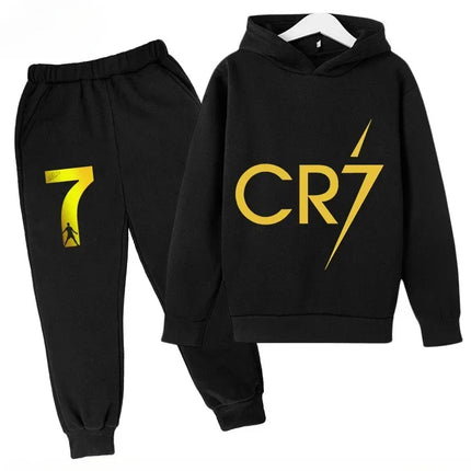 Spring Autumn Cr7 Ronaldo 3-12Y Children's Set Hoodie+Pants Suit 2-piece Set Boys Girls Casual Kids Tracksuits