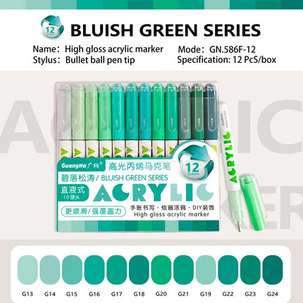 Guangna 168/72 Colors High Gloss Acrylic Marker Pen Set,Hard Headed Drawing Pens,Professional-Grade Paint Pen for DIY Graffiti