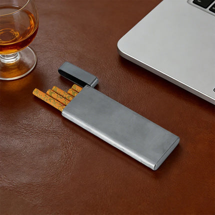 Portable Cigarette Case Metal Cigarette Storage Container for Trave Outdoor Holds 5 Ultra Slim Cigarettes Tobacco Accessories