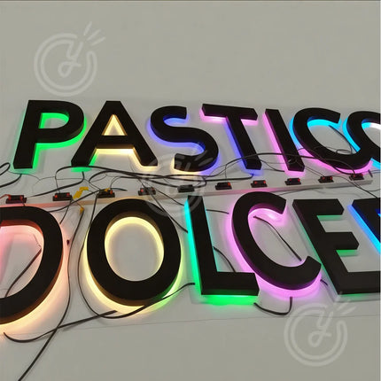 Custom RGB Metal LED Sign Wall Logo Luminous Letter Outdoor Company Store Light Signboard,Business 3D Acrylic Signage Decoration