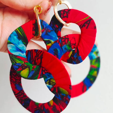 Original Design Handmade Custom Silk Earrings Exaggerated Large Hoops Fashionable Minimalist Women's Large Loop Earrings