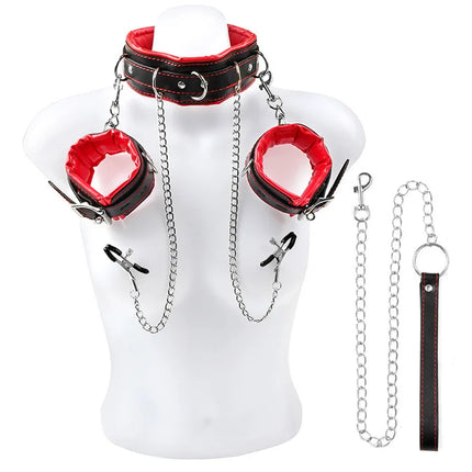 Bdsm Bondage Restraints Choking Ring Slave Fetish Neck Collar Metal Chain BDSM Games Traction Flirt Sex Toys For Women Couples