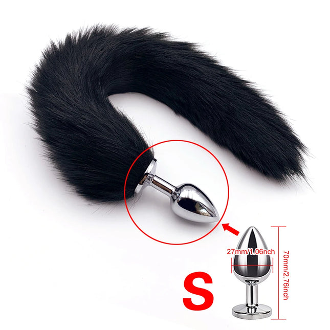 1pc, BDSM Four-size dog tail anal plug, animal tail butt plug, role-playing sex games, men and women sex toys