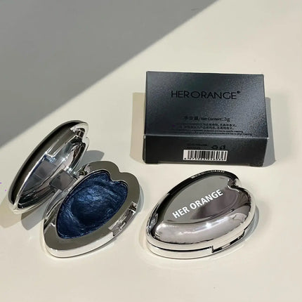 Pearlescent Blue Metallic Eyeshadow Palette Punk Smoky Purple Mashed Potato Waterproof Shimmer Glitter Heart-shaped Eye Shadow