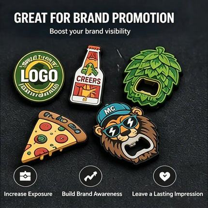 Custom PVC Bottle Opener Custom Logo Soft Rubber Beer Opener Personalized Promotional Gift Bar Tool Keychain Souvenir