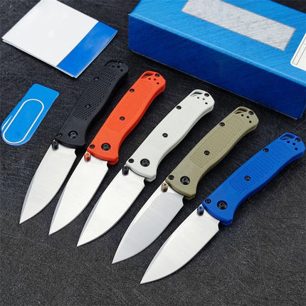 BM533 5 colors Outdoor Camping  Nylon Wave Fiber Handle Fishing Hunting Survival EDC Folding Knife
