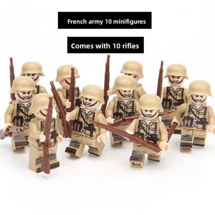 Building blocks World War II soldier figures, marine humanoid dolls educational toys mini figures birthday gifts cartoon figures