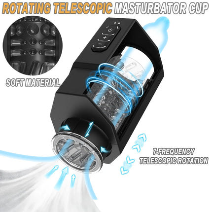 Automatic Male Masturbator Cup Thrusting Rotating Oral Sex Vagina Pussy Soft Silicone Toys Blowjob Masturbation Adult Supplies