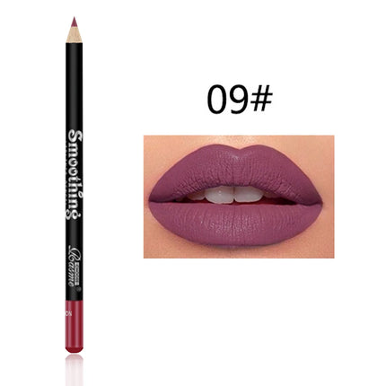 12 Color Nude Matte Lipstick Pencil Long-lasting Waterproof Lip Pencil High Pigmented Lip Liner Lips Makeup Tool Lip Contouring