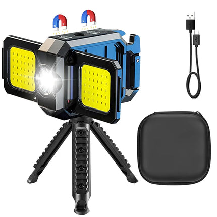 Flashlight Mini Keychain Light COB Work Light USB Rechargeable Lamp with 90° Foldable Side Lights Multifunctiona Portable Torch
