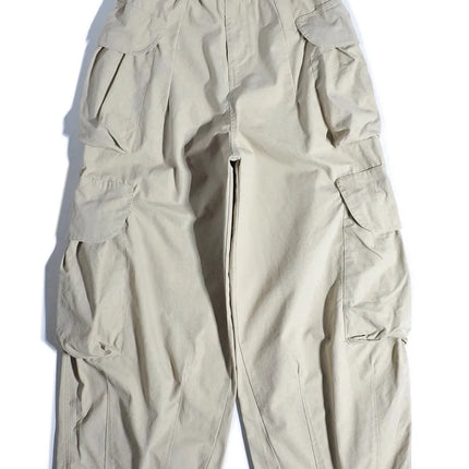 Heavyweight Wide Leg Workwear Trousers CityBoy Hong Kong Style Multi-Pocket Loose Straight Casual Shape Men's Pants