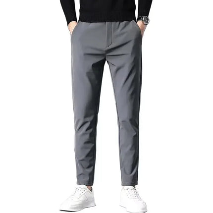 Summer New Stretch Soft Suit Pants Men Thin Fashion Business Elastic Waist Korean Slim Brand Clothes Casual Formal Trousers Male