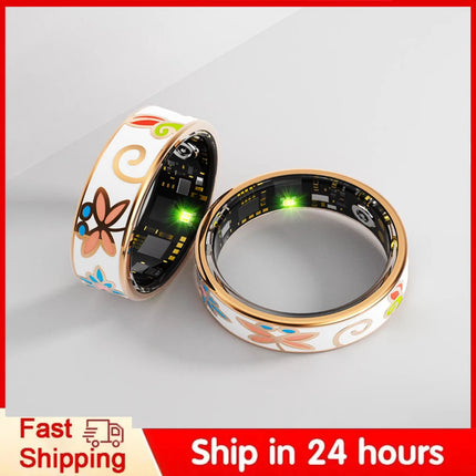 2026 R18 Smart Ring Color Enamels Women Female Stainless Steel Fashion Finger Ring IP68 Waterproof Smartring Fitness Tracker