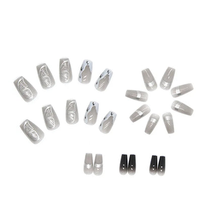Cool Ash 24 Pcs Press on Nails Pink Nail polish Glossy Artificial Finger Manicure Reusable False Nails for Women