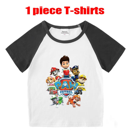 Children's Summer Pajama Set Kids Cartoon PAW Patrol T-shirt+Shorts Sets Boys Cotton Tops+Shorts 2Pcs Baby Boys Girls Sport Suit