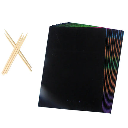55Pcs Kids Scratch Cards Set Fun Interactive Drawing Board Sheets Creative DIY Art Activity Premium Materials for Kindergarten