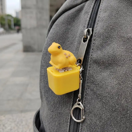Funny Chicken Frog Keyboard Fidget Toys Keychain Finger Button Clicker Decompression Toys With Colorful Lights Rechargeable Toy