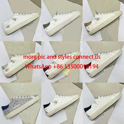 Designer luxury star shoes 2026 new unisex genuine leather white shoes with flat sole fashionable and versatile casual shoes