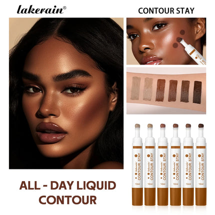 6 Colors Liquid Contour Long Wear Bronzer Cream Contour Makeup Long Lasting Nourishing Hydrating Face Contour 6 Colors