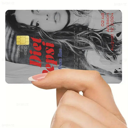 Trendy Pop Singer Addison Rae 'Diet Pepsi' New Muisc Album Anime Young Debit Card Sticker Film Case Front Tape Small Big Chip