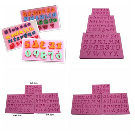 3Pcs/Set Number Letter Shape Silicone Mold Cake Decoration 3D Food Grade Soap Chocolate Moulds