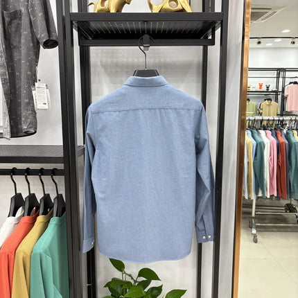 100% Cotton Corduroy Shirt - Green Long Sleeve M-4XL - Spring Autumn Slim Fit Candy Color Collection
