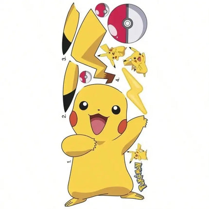 TAKARATOMY Pokémon Anime Character Stickers, Wall Decals, Bedroom Wallpaper, Decorative PVC DIY Christmas Stickers, Toys