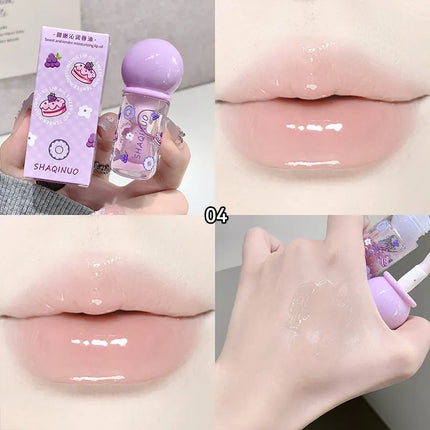Shaoinuo Fruit-Flavored Lip Oil - Christmas Gift, Moisturizing and Nourishing, Long-Lasting, Non-Sticky and Glossy, Plumps Lips, Lip Balm Specifically for Students, Everyday Nude Makeup, Holiday Gift