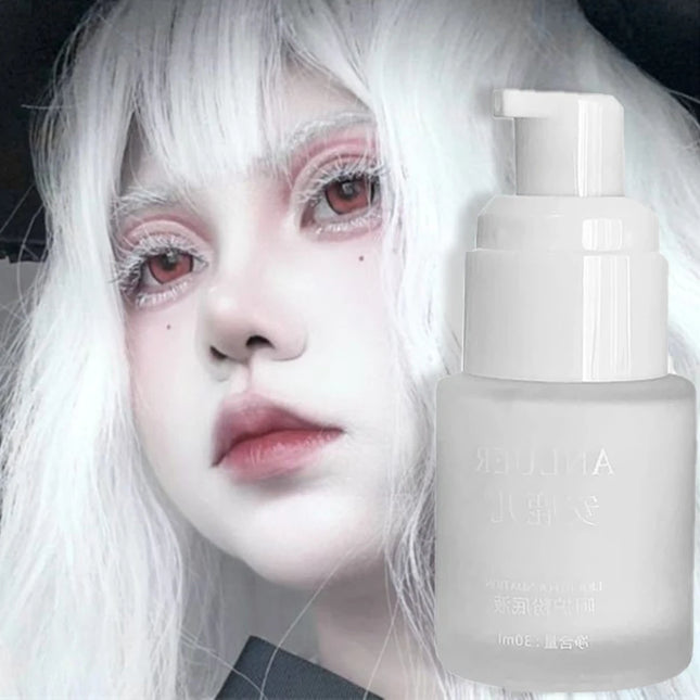 White Liquid Foundation Blending Pure Silky Creamy Matte Long-Wearing Transfer-Resistant for Stage Cosplay Halloween Makeup 30ml