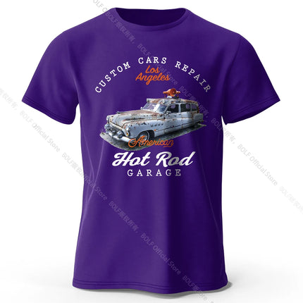 Custom Car Club Patch Printed Unisex Men Women T-Shirt Tees Tops 100% Cotton Embossed Logo Graphic Gearhead Outfit