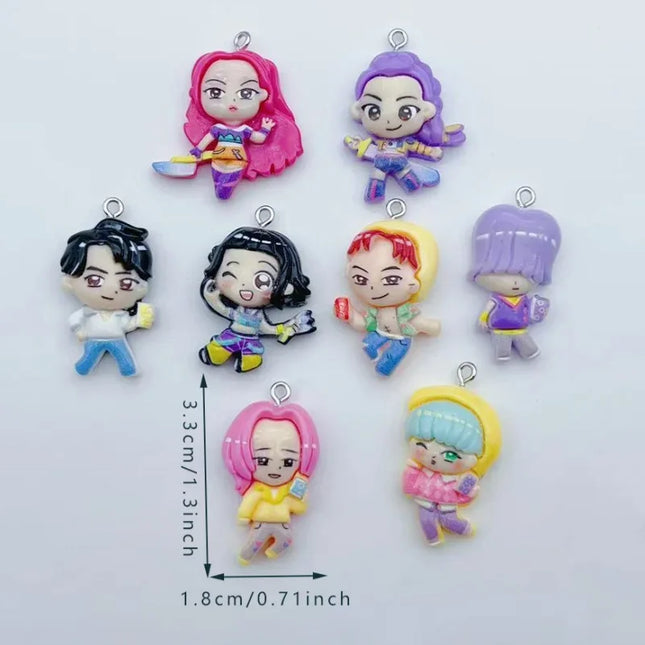 10pcs resin cartoon character jewelry earrings necklaces bracelets pendants DIY accessories