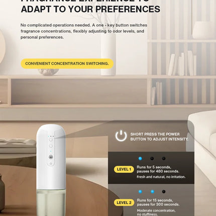 NAMSTE Wall Plug Aroma Diffuser Smart Bluetooth Control Fragrance Diffuser for Home Smell Air Freshener Automatic Spray Diffuser