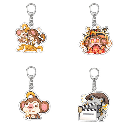 Honkai: Star Rail Anime Figure Acrylic Keychain Dan Heng Feixiao Firefly Model Plate 4pc/set Keyring Game Fans Gift