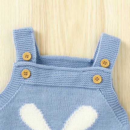 Newborn Baby Bodysuit Knit Infant Boys Girls Jumpsuit Long Sleeve Spring Toddler Kid Clothing   Cute Cartoon Rabbit 0-18M Easter