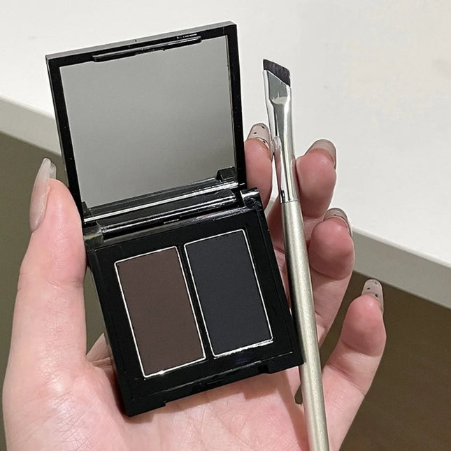 2 Color Eyeliner Powder Palette Matte Eyebrow Portable Longlasting Quick Dry Smooth Black Brown Eye Shadow Makeup Cosmetics 7g