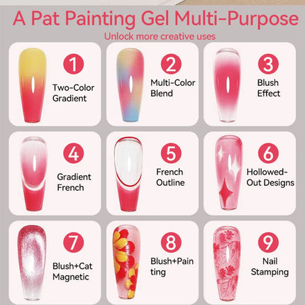 UR SUGAR 4 in 1 16 Colors Pat Painting Gel For Gradient  Stamping Drawing Pattern UV/LED  Gradient Patting Gel Palette