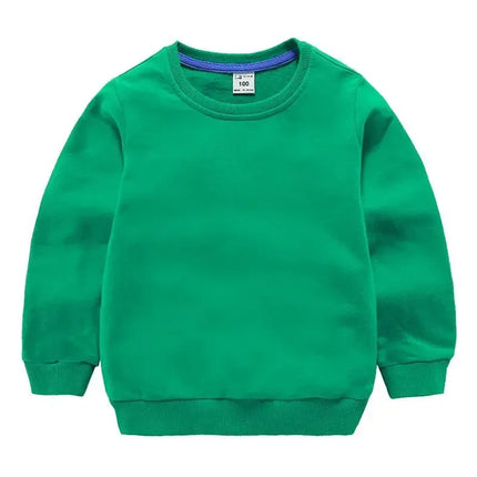 Autumn Solid Color Clothes 2-10Years Children's Hoodies Sweatshirts Girl Kids White Tshirt Cotton Pullover Tops for Baby Boys