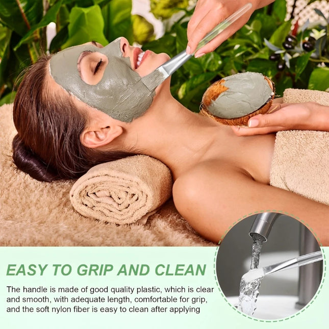 2/4/6/12pcs Facial Mask Brush Soft-head Facial Applicator Brush with Clear Plastic Handle for Spa & Salon Use Skin Care Tools