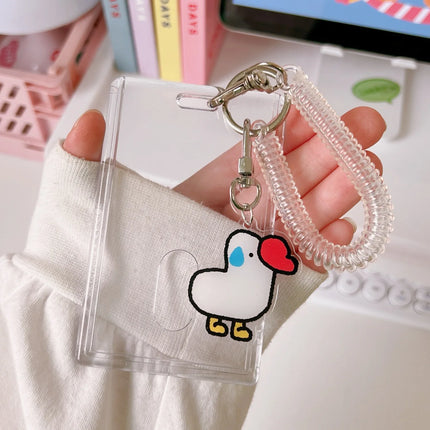 Crystal Butterfly 3 Inch Acrylic Card Holder Photocards Display Credit ID Bank Card Protective Case Keychain Pendant Fashion