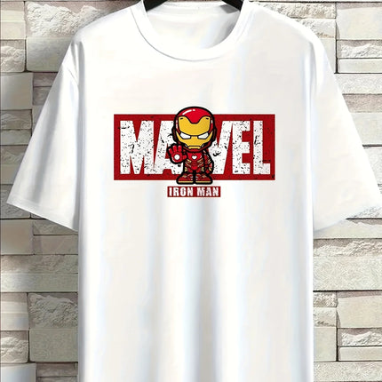 Iron for Man Graphic Men's T-Shirt Superhero Tops Marvel Anime T Shirt