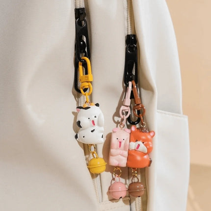 3 Pcs Set Charms Magnetic Magnetic Snap Keychain Resin Cartoon Keychain Sets Mini Backpack Charm Friends Gift