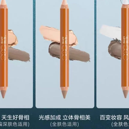 OUTOFOFFICE Double-ended Contour Shadow Pencil Grooming Crayon Long-lasting Flawless Contouring Effect Professional Cosmetic