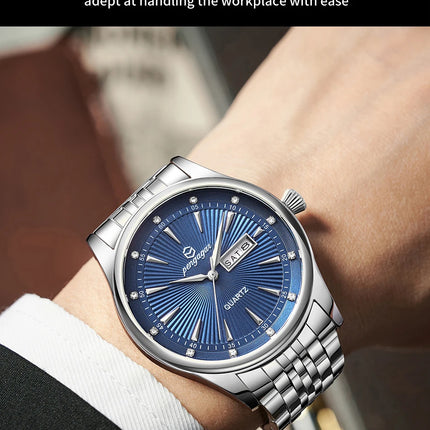 PAAZOMU Luxury Watch for Men Elegant Date Week Waterproof Luminous Men's Quartz Stainless Steel Sports Watch reloj