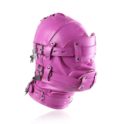 Leather Sexy Mask BDSM Adjustable Strap Character Party with Fake Penile Full Package Binding Couple Game Mask Flirting Hat 18+