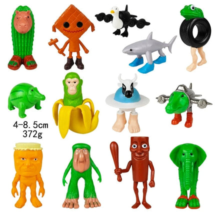 Tungtungtung Shanhaijing Wooden Stick Man Shark Model Funny Doll Action Figures Decorations PVC Toys Collectible Kid Boy Gifts