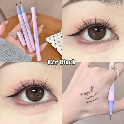 Ultra Slender Liquid Eyeliner Fast Drying Smooth Waterproof Eyeliner Pen Long Lasting Black Brown Lower Eyelash Pen Cosmetics