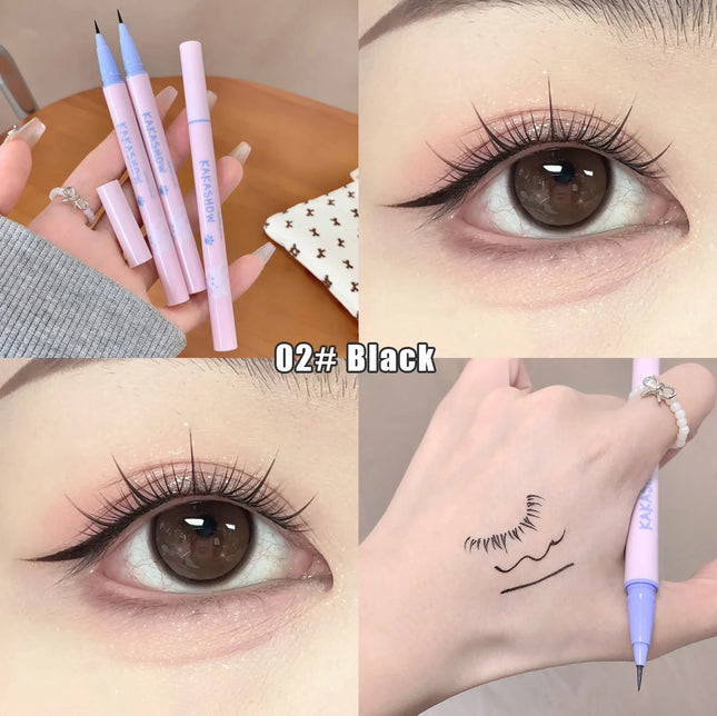 Ultra Slender Liquid Eyeliner Fast Drying Smooth Waterproof Eyeliner Pen Long Lasting Black Brown Lower Eyelash Pen Cosmetics