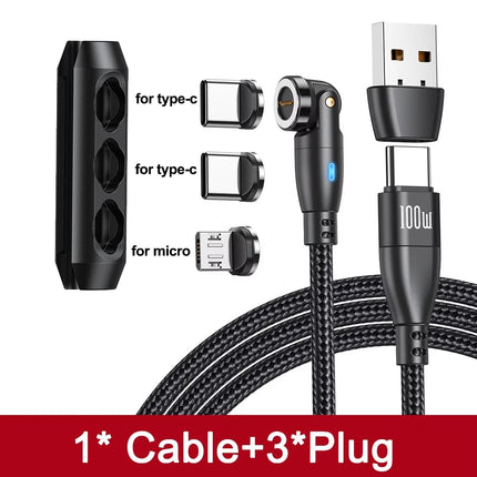 AUFU 5A Magnetic USB C Cable For Realme Huawei 100W Fast Charging Wire For IPhone Samsung Laptop Micro Magnet Charger USB Cable