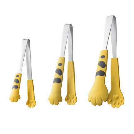 Japanese Cat Paw Shape Food Tongs Cute Cartoon Meal Tongs Stainless Steel Barbecue Tongs Sandwich Baking Clip Kitchen Gadgets
